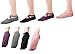 SANIQUEEN.G 4 Pares Algodón Full Toe Non Slip Skid Yoga Calcetines con Dedos Pilates para Mujeres (Estilo 3)