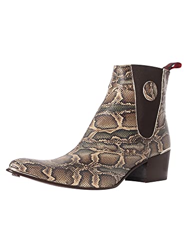Jeffery West Men's Leather Chelsea Boots, Brown, 9 UK