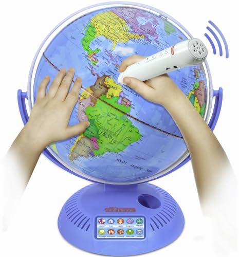 Little Experimenter Interactive 9” Globes for Kids, Globe & Wireless Smart Pen, Gifts for Kids, STEM Educational Toys, Talking World Map, 8 Year old Boy Coolest Gifts for Boys & Girls Ages 8 9 10 11 12 Years Old