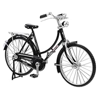 FANXIYA Miniatur Fahrrad Modell 1:10 Vintage Metall Deko, Retro Modellfahrrad Spielzeug & Geschenk für Kinder und Fahrradliebhaber (Schwarz-Damen)