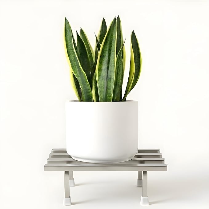 Image of Dolin Decor Stainless Steel Plant Stand Rust Proof Heavy Duty Flower Pot Holder for Indoor Outdoor Balcony Garden - Planter Stand 80kg Capacity (Silver 84, Set of 2)