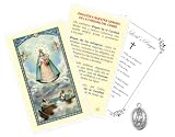 Trendzeen Caridad del Cobre Medalla – Medalla Caridad Del Cobre – Hecho en Italia, Caridad del Cobre Oración laminada, tarjeta de oración de nuestro padre, juego devocional Virgen de la Caridad