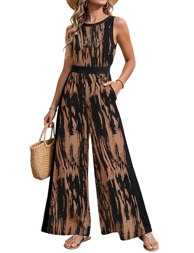 AGERWAY Jumpsuits for Women Dressy Summer 2026 Round Neck One