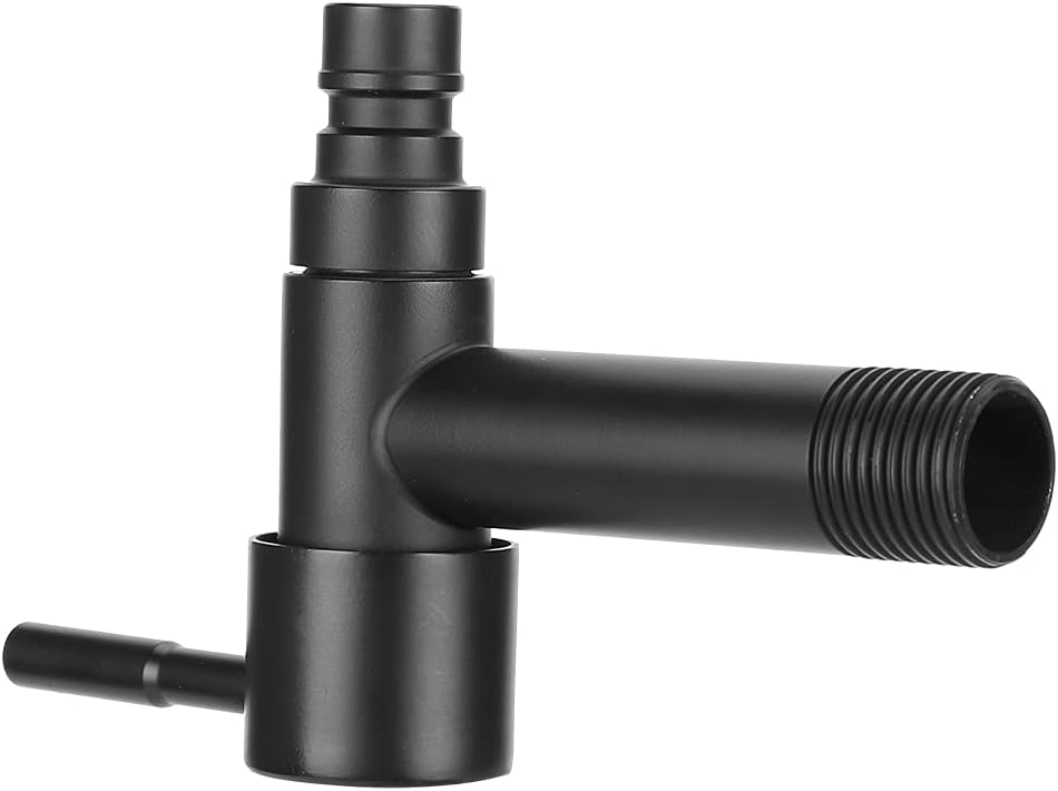 G1/2 Inch Washing Machine Faucet, Black Stainless Steel Durable Corrosion-Resistant Single Cold Water Tap, Laundry Room Faucet, Short Design with Scratch-Proof Paint Finish, for Si