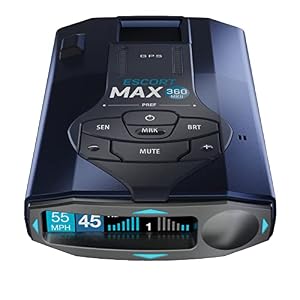 Escort MAX 360 MKII Radar and Laser Detector Bluetooth Enabled, 360° Directional Arrows, Exceptional Range, Shared Alerts, Apple CarPlay and Android Auto Compatible, Black