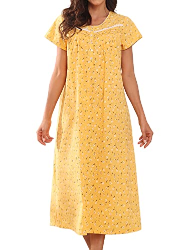 Mzrocr Cotton Women Nightgowns Lightweight Soft Night Gowns For Adult Women Short Sleeves Sleepshirts Ladies Long Sleepwear #TOP16