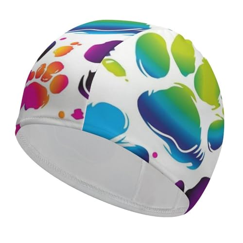 Gorro de baño con Estampado de Nutria Marina para Hombre y Mujer, Impermeable, elástico, para Cabello Largo, cómodo y Antideslizante.
