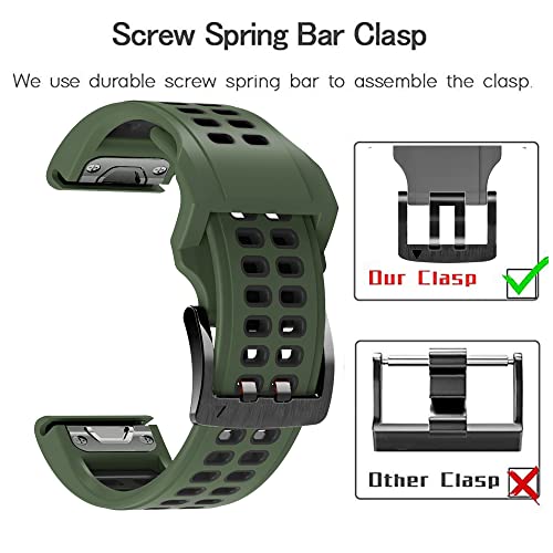 Correa de silicona de 26mm para Garmin Fenix 7X con flexibilidad impermeable 5