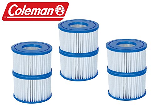 Bestway 6 Pack Coleman Type VI Spa Filter Cartridge for Lay-Z-Spa 90352