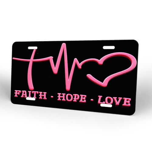FAΙTH - Hope - Love.Decorative Front License Plate Cover.Wall Decoration.Vehicle Decoration.Female License plate6x12inch 4(Holes) by Armorai - Image 5