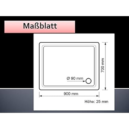aus Deutscher Produktion - Acryl Duschwanne 90 x 70 cm superflach 2,5cm, GERADE UNTERSEITE - zum sofortigen Aufkleben geeignet, rechteckig weiß Dusche/Duschtasse/Brausewanne – Bild 3
