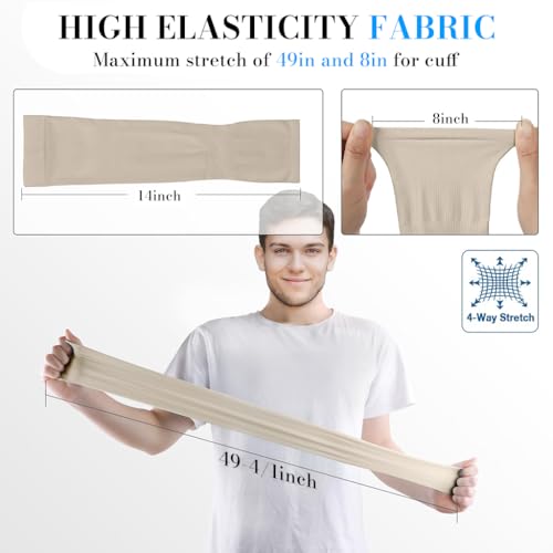 Image of Zibuyu Sun Protection Arm Sleeves for Men, Stylish Combo Bandana Biker Arm Sleeves for Men & Women, UPF 50 Hand Cover for Cycling, Basketball, Football, Golf, Cricket, Outdoor Sports