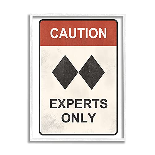 Stupell Industries Traditional Caution Sign Double Black Diamond Ski Symbol