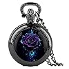 Vintage Pocket Watch for Women Men Graphic Design Quartz Pocket Watches with Chain Pendant Christmas Birthday Gift with Box