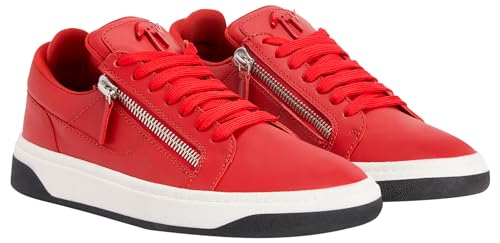 GZ94 Low Top Leather Sneakers With Silver Metal Zippers2