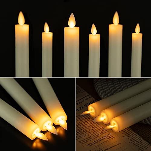 Flameless Taper Candles With Moving Wick, 9.6" Real Wax Led Candles With Remote And Timer, 2 Pack Flickering Candlesticks Battery Operated Electric Candles For Home, Wedding, Party, Decor, Ivory #TOP3