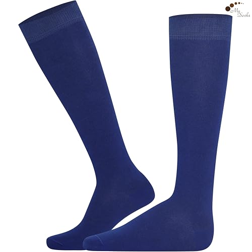 Image of Mysocks Knee High Socks for Women Men Combed Cotton Seamless Toe Tall Long High Socks