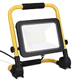 kwmobile LED Baustrahler 50W 5000 Lumen - 3m Netzkabel 6500K IP65 - Baulampe Flutlicht Strahler tragbar - Baustellenlampe Scheinwerfer innen außen