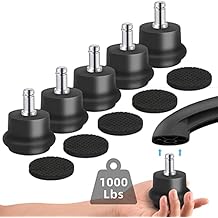 Bell Glides Replacement Office Chair or Stool Swivel Caster Wheels to Fixed Stationary Castors, Office Chair Wheels for Carpet - with Separate Self Adhesive Felt Pads/Chair Feet Wheel Stopper