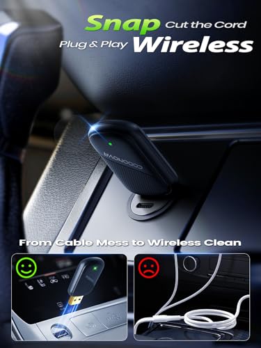 Image of Mini Wireless CarPlay Adapter for Apple iPhone & Android Auto - Convert Wired to Wireless, Gold-Plated USB, Fast, Stable & Auto Reconnect in 5 Seconds, for OEM Wired Apple CarPlay Cars 2016+