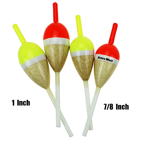 Krazywolf Balsa Slip Floats for Ice Fishing,1/2 to 1 Inch,Pack of 12 - Thumbnail 3