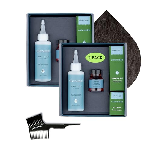 Hair & Beard Color for Full Gray Coverage 2 pack - Medium Brown -...