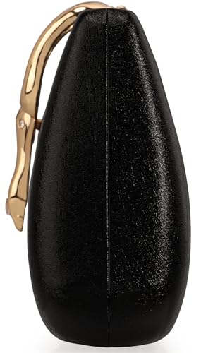 Image of Women's Formal Evening Clutch Purse Synthetic Leather with Snake Clasp, Detachable Strap for Wedding, Prom, Party