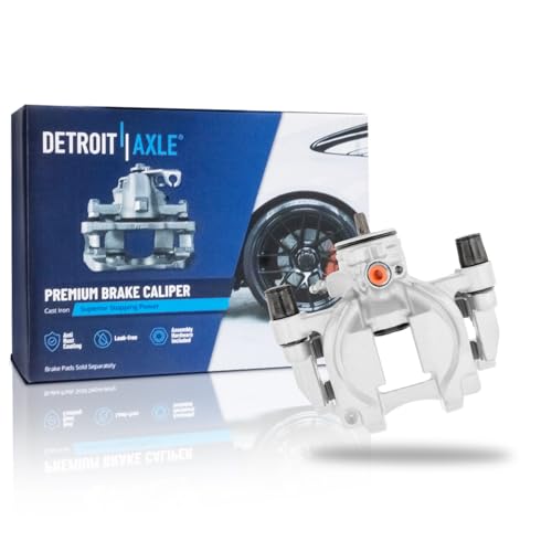 Image of Detroit Axle - Rear Left Brake Caliper for Ford Fusion Escape Edge | Lincoln MKC MKZ MKX Nautilus, Driver Side Disc Brake Caliper with Bracket Replacement