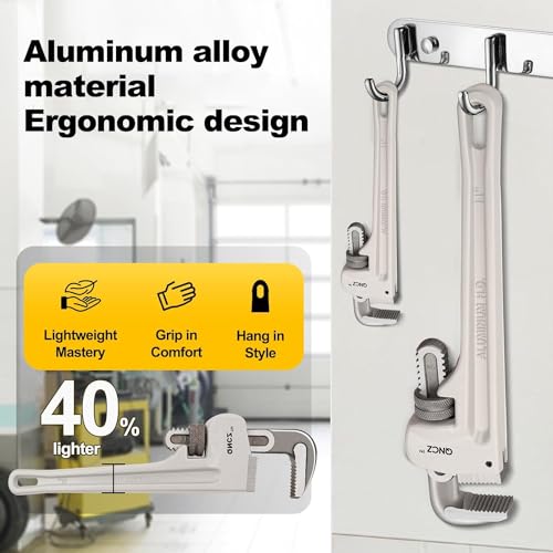 Pipe Wrench Set, Professional Aluminum Pipe Wrench 10,14,18 Inch Heavy Duty Plumbers Wrench for Plumbers, Pipe, Home, Auto Repair - Image 5