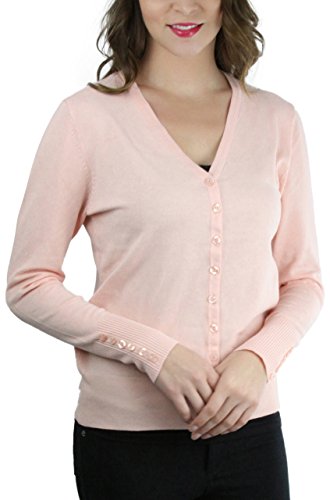 Image of ToBeInStyle Women's Long Sleeve Button Down V-Neck Cardigan