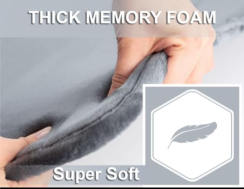 Image of HOMEKART All Purpose Non Slip Anti-Skid Bath Mat - Memory Foam Bathmat Door Mat, Kitchen Runner Super Absorbent - Quick Dry | Water soak (16 inch x 24 inch, Grey) Pack of 3