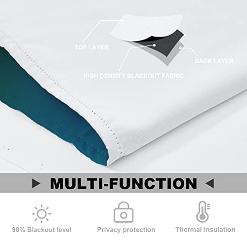 Batmerry Purple Teal Blue Green Kitchen Valances Half Window Curtain, Fancy Green Teal Black Kitchen Valances For Windows Bedroom Heat Insulated Valance For Decor Reducing The Light 52X18 Inch #TOP2