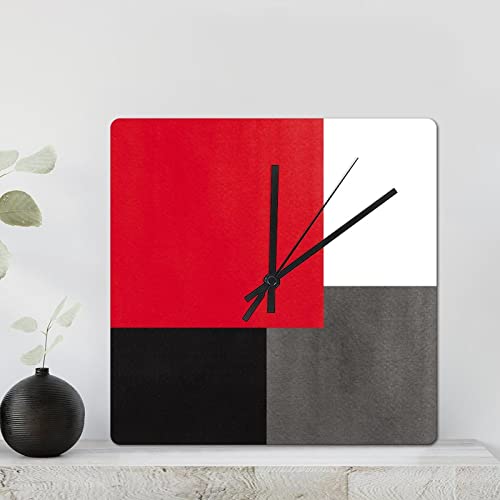 Reloj de pared cuadrado analógico 15 pulgadas silencioso miniatura 2
