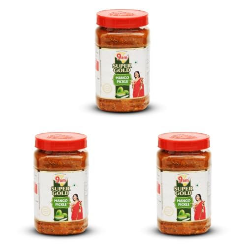 Image of 9AM Super Gold Mango Pickle 900g - Authentic Indian Pickle with Spicy & Tangy Flavor (Pack of 3)