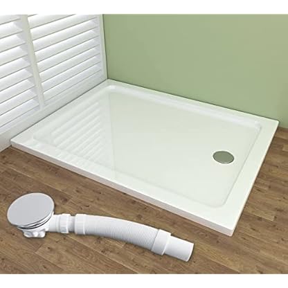 MIQU 120 x 90 x 4 cm Duschwanne Acryl Duschtasse Dusche Acrylwanne 40mm flach Rechteck