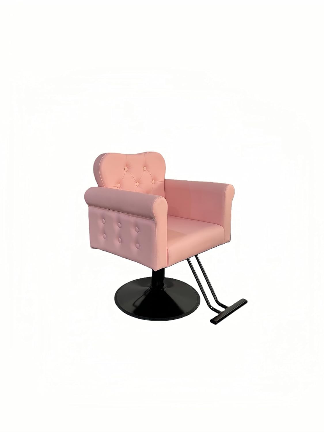 GarveeHome Friseurstuhl 360-Grad-Drehung, Hydraulischer Barberstuhl mit Fußstütze, Barber Chair Höhenverstellbar, 330kg Belastbar Friseursessel für Schönheitssalon, Rosa