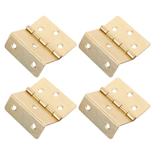 EXCEART Bisagras Triples Vintage de Metal Amarillo 6 Orificios para Puertas Armarios Muebles y Cajas de Madera Pack de 4 Unidades para Proyectos de Bricolaje y Restauración