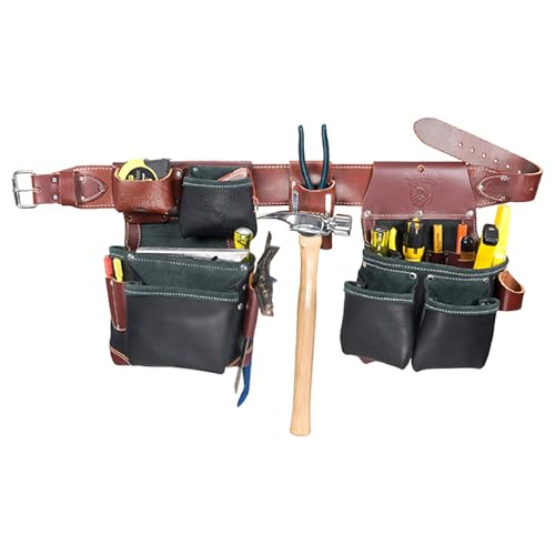 Occidental Leather Green Building Framer Set - Medium - 24 Pockets & Tool Holders - Premium Top-Grain Leather - Made in USA