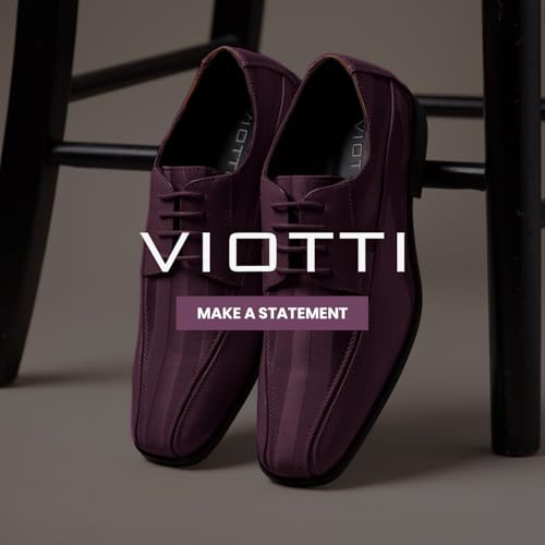 Image of Viotti 179, Casual Dress Oxford Shoes for Men, Satin Striped Lace-Ups, Men's Business Casual Leather & Satin Shoe, for All Formal Occasions