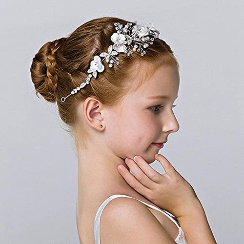 Diadema de perlas para niñas y novias con acabado artesanal de alta joyería