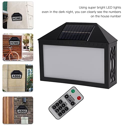 Numéro de maison solaire télécommandé avec éclairage LED multicolore - 3