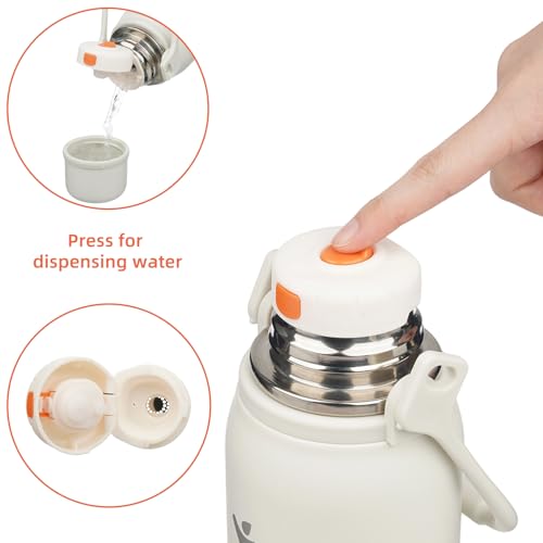 Image of Konokyo 27oz Thermos for Cold Drinks, Insulated Water Bottle, Beige