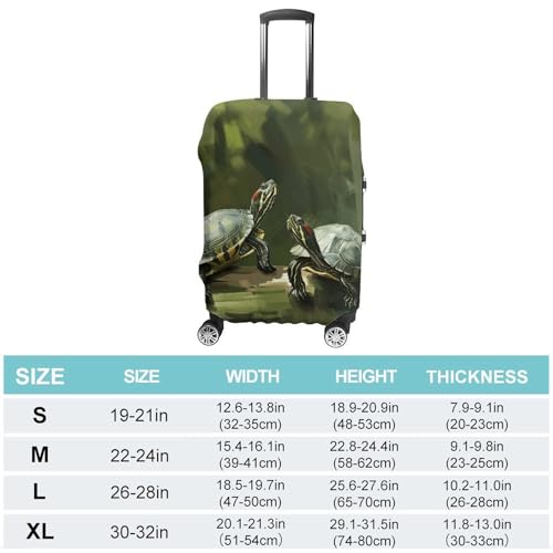 Travel Luggage Cover Elastic Suitcase Protector Anti-Scratch Washable Green Two Turtles Luggage Sleeve Tsa Approved Carry on Covers Baggage Cover Fits 18-32 Inch Luggages2