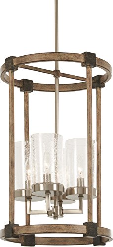 Minka Lavery Farmhouse Pendant Ceiling Lighting 4640-106 Bridlewood, 4-Light 240 Watts, Stone Grey