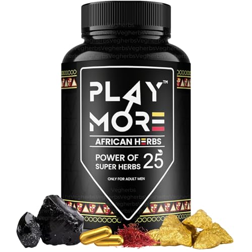Original Play More African Herbs Premium Formula, Natural Ingredients for Overall Health & Balanced Lifestyle | Playmore african herbs | 30 Capsules