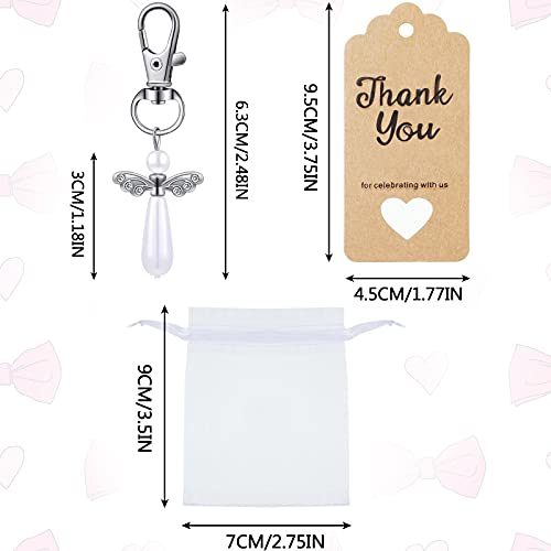 Hicarer 120 Pieces Angel Design Keychain Favors Set, Celebration Of Life Favors, Thank You Tags, Baptism Favors For Baby Shower thumb #6
