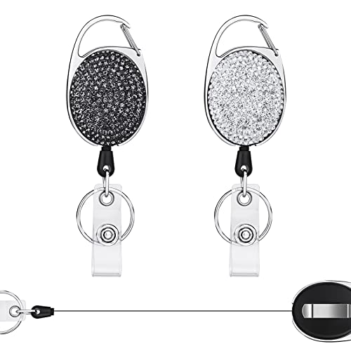 Vicloon Retractable ID Badge Holder, 2pcs ID Name Badge Reels