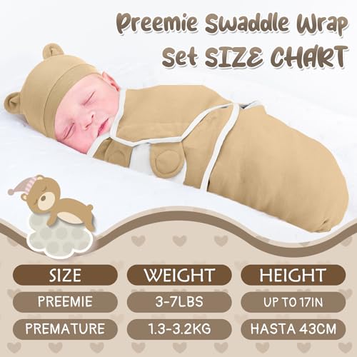 Image of Buryeah 4 Pack Preemie Swaddle Blanket Wrap Set