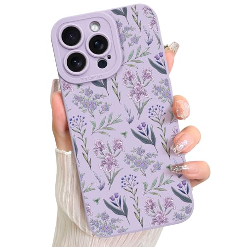 Coque iPhone 16 Pro Max fleurs violettes pour le style au quotidien