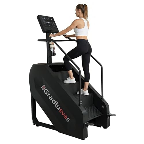 Stairmaster Machine Stair Stepper Machine Stair Climber LED Screen with Heart Rate Sensors Commercial Stepmill Cardio Lower Body 610LBS 24-168 Steps Suitable for Home, Gym, Studio